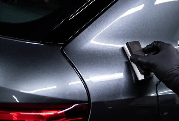 Car paintwork and touch-up finish on a Mazda CX-5