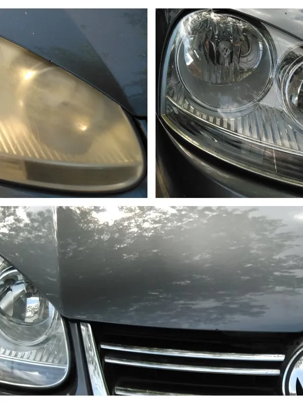 Restored Honda Accord headlights with clear lenses