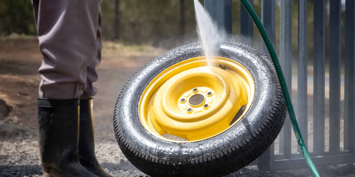 Clean polished vehicle rims after detailing